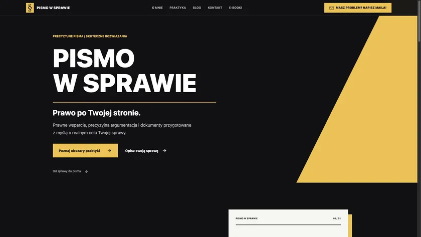 Podgląd strony Pismo w Sprawie z hasłem Prawo po Twojej stronie